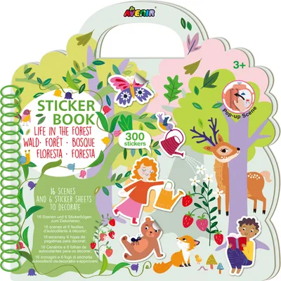 Zdjęcie produktu dla Avenir Stickerbuch Wald - kreatives Spielzeug mit Stickern und Waldtieren