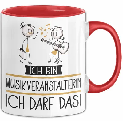 Produktbild von Geschenk für Musikveranstalterin Tasse Lustige Geschenkidee Geburtstag Ich Bin Musikveranstalterin Ich Darf Das (Rot)