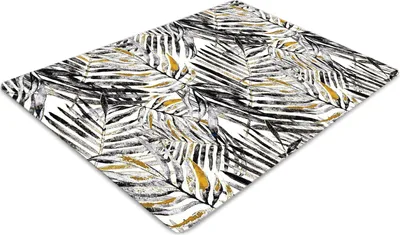 Produktbild von Stuhlunterlage Bürostuhlunterlage 120 cm x 90 cm Bodenmatte Bürostuhlunterlage - Schwarze Blätter