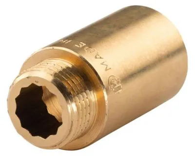 Produktbild von Messing Gewinde-Fitting Hahnverlängerung IG/AG 1/2' (DN 15) Länge 40 mm - schwere Ausführung