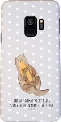 Produktbild von Mr. & Mrs. Panda Samsung Galaxy S9 Handyhülle Otter Kind - Grau Pastell - Geschenk, Handy Case, Mutter, Mama, Tochter, Schutzhülle, Familie, Hülle, Baby, Cover
