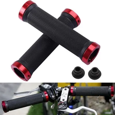 Obrázok produktu pre Bayli Gripy na riadidlá | Ergonomické skrutkové gripy | Gripy na riadidlá | Gripy Soft-Grip pre MTB, BMX, mestské bicykle, cestné bicykle | Farba červená - čierna
