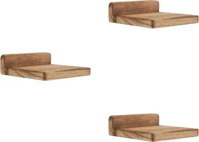 Produktbild von Schwarze Mini-Wandregal-Set aus Holz