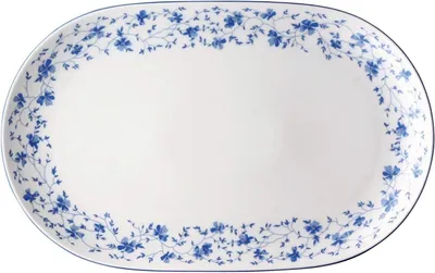 Produktbild von Ovaler Teller mit Blaublütenmotiv, 32 cm