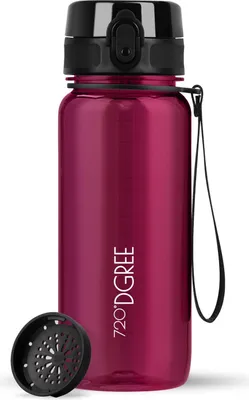 Produktbild von uberBottle crystalClear Trinkflasche mit Sieb 650ml / Lavish Plum/ 720DGREE