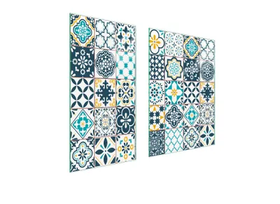 Immagine prodotto di Piastre copri fornelli 2 pezzi 75x52 Copri piano cottura in Vetroceramica tagliere in vetro pezzo di mosaico