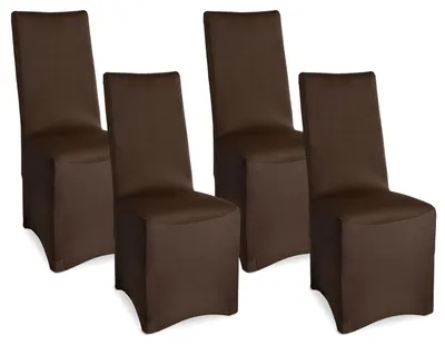 Produktbild von Beautissu Bankett Stuhlhussen 4er Set Leona, 45x90cm, Braun