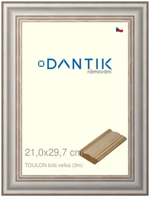 Zdjęcie produktu dla Ramka DANTIK 21x29,7 | TOULON biała duża (szkło przezroczyste)