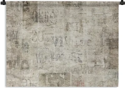 Produktbild von MuchoWow® Wandteppich Wandbehang Zeitung - Vintage - Papier 60x45 cm Tapisserie Dekoration Wandtuch - Das Schlafzimmer
