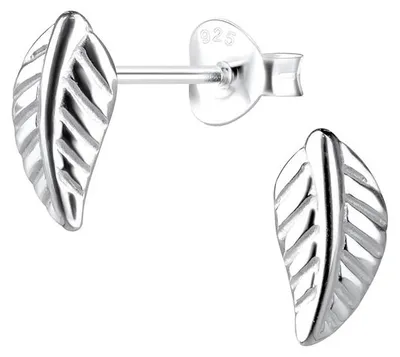 Produktbild von Ohrstecker Blatt: Ohrringe Silber 925