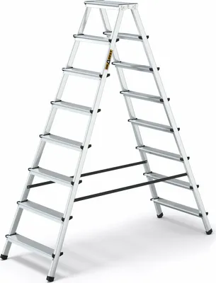 Produktbild von Drabest | Drabina składana - 8 stopni, nośność 125kg - Drabina dwustronna, drabina aluminiowa, stopki antypoślizgowe, drabina, drabinka