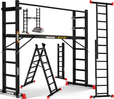 Immagine prodotto di Ponteggio MASKO® con piattaforma di lavoro, ponteggio di lavoro 4in1 scala multiuso