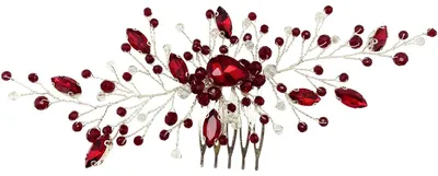Image de Accessoire pour les cheveux de mariée avec des cristaux rouges