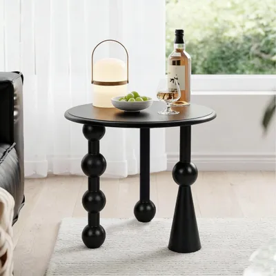 Produktbild von TWSOUL Beistelltisch Runder Beistelltisch 50 cm,Moderner Couchtisch Praktischer Couchtisch für jeden Raum,Schwarz