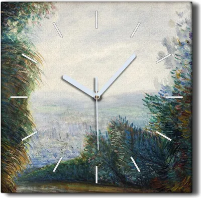 Produktbild von Coloray Hodiny Unikátní 30x30 cm  Tiché hodiny Pro obývací pokoj a kuchyň Nástěnné hodiny Plátno Černé ručičky hodin - Lesní krajina
