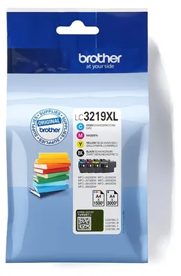 Produktbild von Brother LC3219XLVAL, Schwarz, Cyan, Magenta, Gelb, 4 Stück(e), 3000 Seiten, 1500 Seiten, Multipack