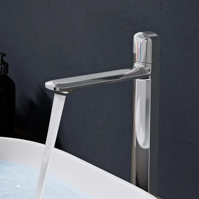 Image de doporro Mitigeur Robinet de Lavabo Salle de Bain en Laiton Chromé Monocommande Eau Chaude ou Froid 31,3 cm WAO-1190H