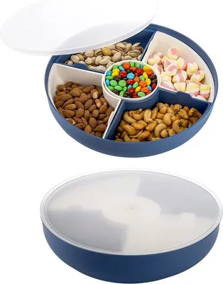 Obrázek produktu pro Plastové servírovací misky s víkem, 29 cm, 5 kusů, na občerstvení a aperitiv
