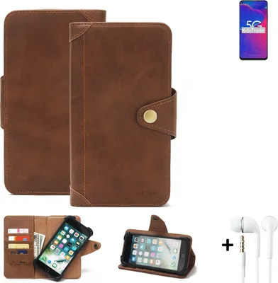 Produktbild von K-S-Trade Handyhülle Schutzhülle kompatibel mit ZTE Axon 11 SE  Walletcase Bookstyle Schutz Case Hülle Wallet Flipcase Cover PolyurethanBraun inkl.