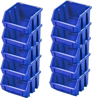 Produktbild von SuperSparSet 10x Sichtlagerbox 1 | HxBxT 7,5x11,6x11,2cm | Polypropylen | Blau