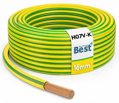 Zdjęcie produktu dla Przewód uziemiający 16 mm² zielono żółty H07V k 10 m do