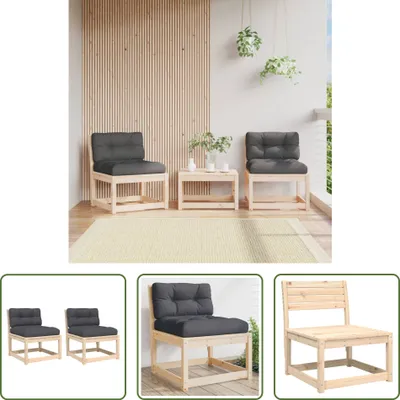 Produktbild von The Living Store Gartensofas mit Kissen 2 Stk. Massivholz Kiefer