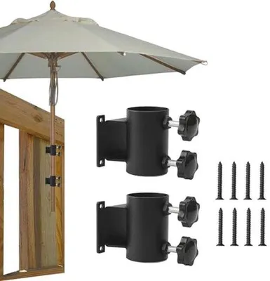 Produktbild von Famanu Halter für Terrassenparasol - 2 Stück, verstellbare Klemmbügel für Schirme bis 5 cm Durchmesser