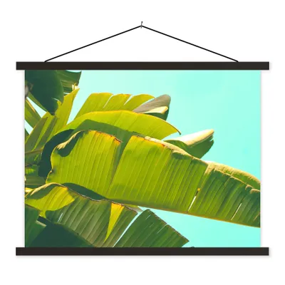 Produktbild von MuchoWow® Textilposter Bananenblatt - Blätter - Tropisch - Sommer 60x45 cm mit schwarzem Rahmen - Poster Schlafzimmer