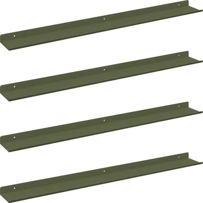 Produktbild von vidaXL Schwebendes Regal 4 pcs Olive Grün 80 x 9 x 2,5 cm Stahl