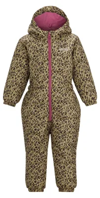 Imagen del producto de Regatta - Traje de lluvia "Penrose Heart" para niños, acolchado, modelo RG13502 (98) (Beige/Marrón oscuro/Violeta)