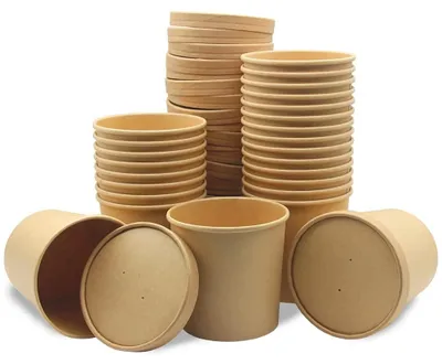 Image de Lot de 25 récipients pour soupes avec couvercles