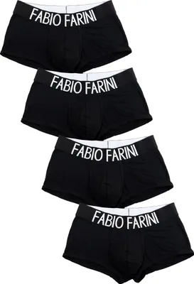 Produktbild von Fabio Farini - 4 Stück Herren Unterhosen - Retroshorts aus atmungsaktiver Baumwolle im sportlichen Look mit breitem Logoschriftzug