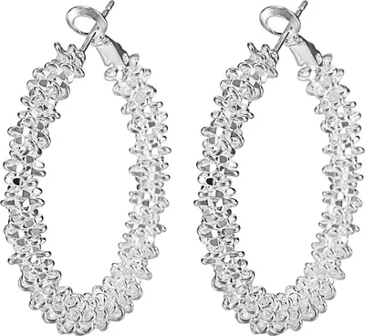 Produktbild von Creolen, glänzend, rostfrei, versilbert, Damenschmuck für Party
