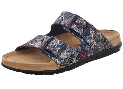 Produktbild von Rohde Damen Pantolette Leder Schnalle Muster Rodigo-D 5861, Größe:37 EU, Farbe:Schwarz