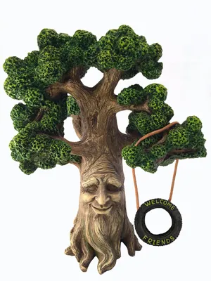 Feeenbaum Miniatur mit Glow-Schild – Harz, 22,86 cm