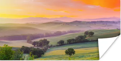 Produktbild von MuchoWow® Poster Toskana - Landschaft - Farbenfroh 120x60 cm - Bild