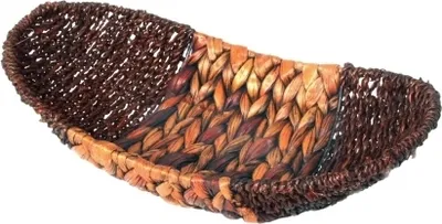 Produktbild von Längliche Dekoschale aus Wasserhyazinthe und Seegras in Braun ca. 33 cm