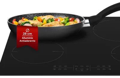 Zdjęcie produktu dla Patelnia aluminiowa z powłoką nieprzywierającą, przeznaczona do płyt indukcyjnych, średnica 28 cm