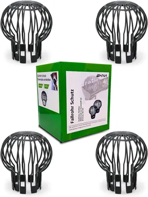 Imagen del producto de Protectores para desagües de canalones, de plástico, Ø13 x H14,5 cm, juego de 4 unidades, para canalones