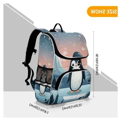 Produktbild von Lustiger Cartoon-Pinguin Rucksack für Schüler, große Tasche für Kinder