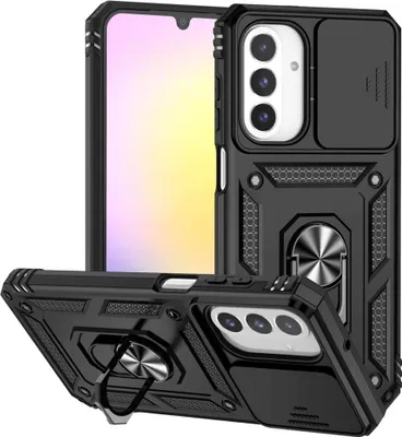 Produktbild von Samsung Galaxy A17 / A26 Hülle - Coverup Armor Ring Ständer Back Cover mit Kamera Schutz - Schwarz