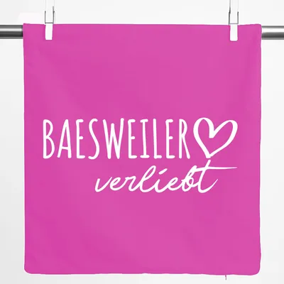 Produktbild von Huuraa Kissenbezug Baesweiler verliebt 40x40cm Fuchsia Baumwolle Dekokissenbezug Geschenkidee