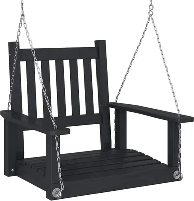 Produktbild von vidaXL Garten-Hängestuhl mit Metallketten Schwarz Massivholz Tanne