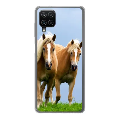 Produktbild von MuchoWow® Handyhülle Schutzhülle Hülle für Samsung Galaxy A12 Pferde - Gras - Luft Silikon Softcase Handy Hülle - Bild