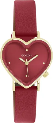 Produktbild von Oozoo Armbanduhr rot Leder OOZOO Timepieces Damen Analog-Quarzuhr UOC11454