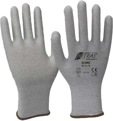 Produktbild von Arbeitshandschuhe | Nitras Antistatikhandschuhe ohne Beschichtung | grau | Gr. 5