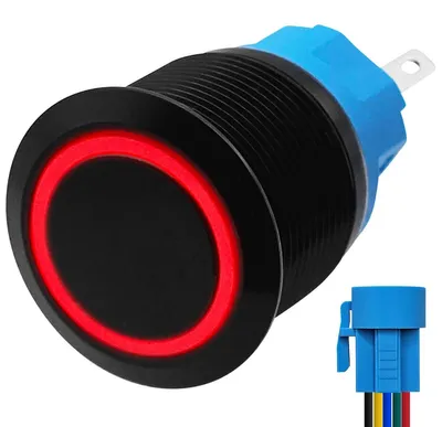 Produktbild von ProRide Metall-Drucktaster 22 mm 12V/24V Ein-/Ausschalter mit roter LED