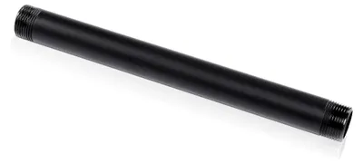 Produktbild von Temperguss Rohr für Möbelbau mit 3/4 Zoll Gewinde für DIY Kleiderstange im Industrial Loft Design | Pulverbeschichtet Wasserrohr in schwarz für Do-It-Yourself Kleiderschrank (50 cm)
