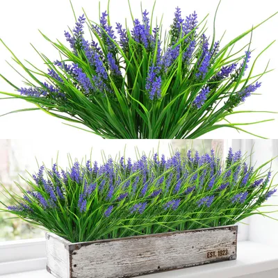 Künstliche Lavendelblüten, 10 Stück, UV-beständig, 35 cm