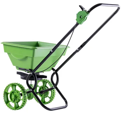 Produktbild von Garten Streuwagen - Samen- und Düngerstreuer auf Rädern - Manuell - 15 l Fassungsvermögen - Kunststoff - Grün